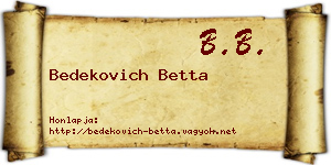Bedekovich Betta névjegykártya